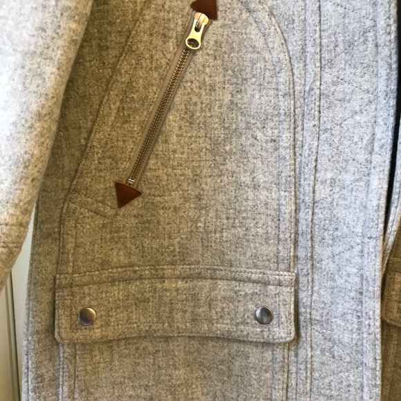 NWT J. Crew Chateau parka in Italian stadium-cloth wool coat heather dust size 0 - Picture 4 of 11